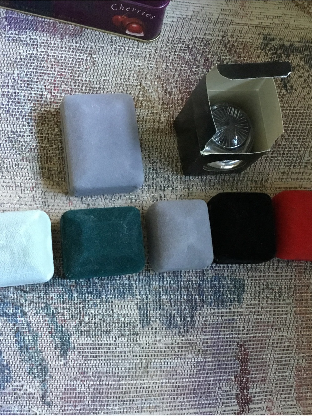 Velvet Jewelry Ring Boxes - Assorted Colors-7 pieces
